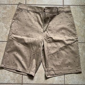 Men’s Public Record Twill Anchor and Helm Brown/Tan Shorts Size 34
